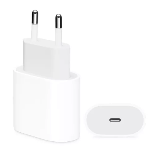 APPLE hálózati töltő Type-C aljzat (20W, PD gyorstöltő, MU7V2ZM/A utód) FEHÉR