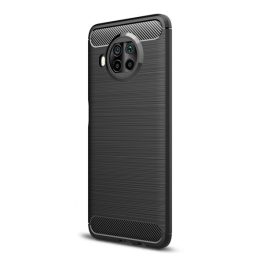   Szilikon telefonvédő (ütésállóság, légpárnás sarok, szálcsiszolt, karbon minta) FEKETE