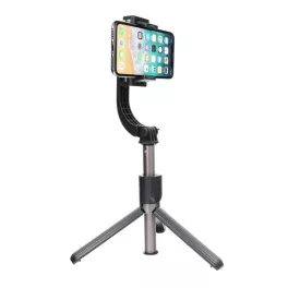   Kamera stabilizátor bluetooth szelfibot (állvány funkció, állítható, 86cm + vezeték nélküli távirányító) FEKETE