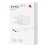 HUAWEI CP404B hálózati töltő USB aljzat (22.5W, PD gyorstöltő + Type-C kábel) FEHÉR