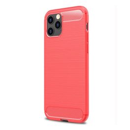   Szilikon telefonvédő (ütésállóság, légpárnás sarok, szálcsiszolt, karbon minta) PIROS