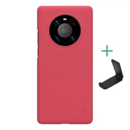   NILLKIN SUPER FROSTED műanyag telefonvédő (gumírozott, érdes felület + asztali tartó) PIROS