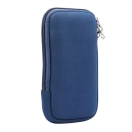   Tok álló, textil (univerzális, ütésálló belső, cipzáras, 4.7-5.4" méret + nyakpánt) SÖTÉTKÉK