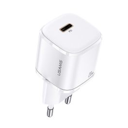   USAMS T36 hálózati töltő Type-C aljzat (20W, PD gyorstöltő, GaN) FEHÉR