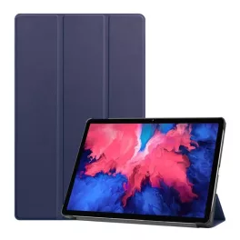   Tok álló, bőr hatású (aktív FLIP, oldalra nyíló, TRIFOLD, asztali tartó) SÖTÉTKÉK