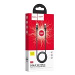 HOCO X50 adatkábel (Type-C - Type-C, PD gyorstöltő, cipőfűző, 100cm) FEKETE