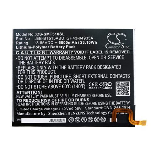 CAMERON SINO Li-Polymer akku (3.85V/6000mAh, Samsung EB-BT515ABU kompatibilis) FEKETE