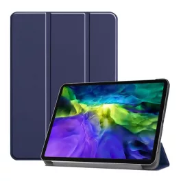   Tok álló, bőr hatású (aktív FLIP, oldalra nyíló, TRIFOLD, asztali tartó) SÖTÉTKÉK