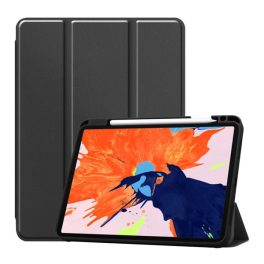 Tok álló, bőr hatású (aktív FLIP, oldalra nyíló, TRIFOLD, asztali tartó, ceruza tartó) FEKETE   Tok álló, bőr hatású (aktív FLIP, oldalra nyíló, TRIFOLD, asztali tartó, ceruza tartó) FEKETE