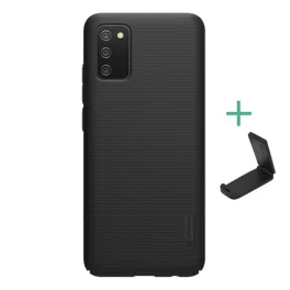   NILLKIN SUPER FROSTED műanyag telefonvédő (gumírozott, érdes felület + asztali tartó) FEKETE