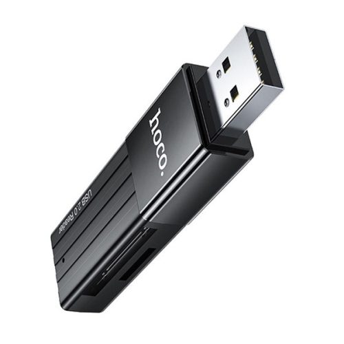 HOCO HB20 kártyaolvasó (USB - SD/microSD) FEKETE