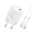 HOCO N10 STARTER hálózati töltő Type-C aljzat (20W, PD gyorstöltő 3.0 + Type-C - lightning kábel) FEHÉR