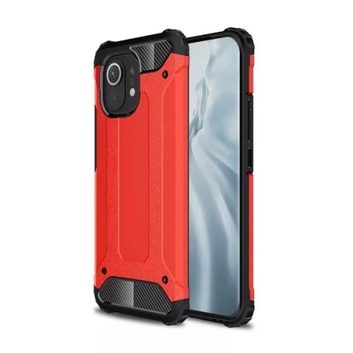Defender szilikon telefonvédő (ütésállóság, légpárnás sarok, fémhatás) PIROS