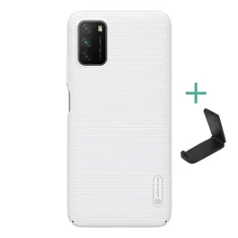   NILLKIN SUPER FROSTED műanyag telefonvédő (gumírozott, érdes felület + asztali tartó) FEHÉR
