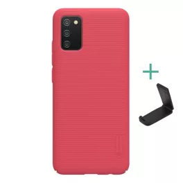   NILLKIN SUPER FROSTED műanyag telefonvédő (gumírozott, érdes felület + asztali tartó) PIROS