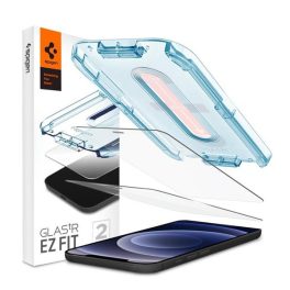  SPIGEN EZ FIT képernyővédő üveg 2db (2.5D, tokbarát, ultravékony, 0.2mm, 9H + segédkeret) ÁTLÁTSZÓ