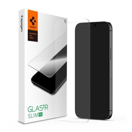 SPIGEN TR SLIM HD képernyővédő üveg (2.5D, tok barát, ultravékony, 0.2mm, 9H) ÁTLÁTSZÓ