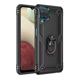   Defender szilikon telefonvédő (ütésállóság, tartógyűrű, mágneses) FEKETE