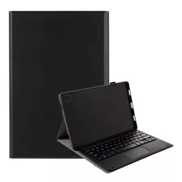   Tok álló, bőr hatású (FLIP, bluetooth billentyűzet, asztali tartó, QWERTY, angol nyelvű) FEKETE