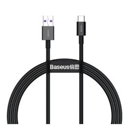   BASEUS adatkábel (USB - Type-C, 66W, törésgátló, gyorstöltő, 200cm) FEKETE