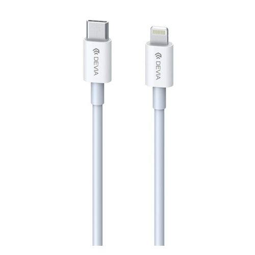 DEVIA SMART adatkábel (Type-C - lightning, 20W, PD gyorstöltő, 100cm) FEHÉR
