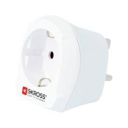 SKROSS utazó adapter (240V, EU2 pin - UK, földelt) FEHÉR