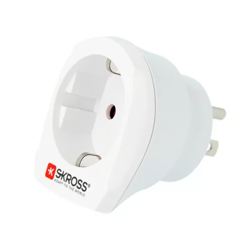 SKROSS utazó adapter (240V, EU2 pin - US, földelt) FEHÉR
