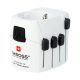 SKROSS PRO utazó adapter (240V/6.3A, EU2 pin, EU3 - IT, US, UK, CH, CN, földelt) FEHÉR