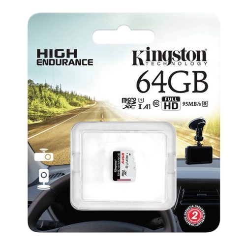 KINGSTON memóriakártya 64GB (microSDXC High Endurance - Class 10, A1, UHS-1, U1)