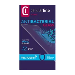   CELLULARLINE ANTIBIOM képernyővédő üveg (antibakteriális, ultravékony, 9H) FEKETE