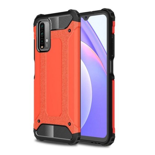 Defender szilikon telefonvédő (ütésállóság, légpárnás sarok, fémhatás) PIROS