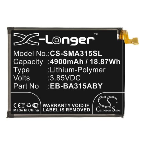 CAMERON SINO Li-Polymer akku (3.85V/4900mAh, Samsung EB-BA315ABY kompatibilis) FEKETE