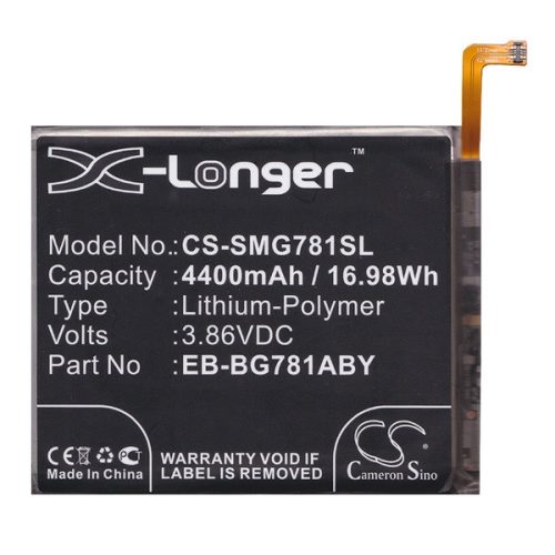 CAMERON SINO Li-Polymer akku (3.86V/4400mAh, Samsung EB-BG781ABE kompatibilis) FEKETE