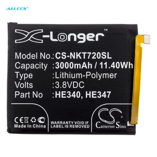 CAMERON SINO Li-Polymer akku (3.8V/3000mAh, Nokia HE340 kompatibilis) FEKETE