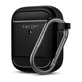   SPIGEN RUGGED ARMOR szilikon tok (ütésállóság, karabíner) FEKETE Apple AirPods