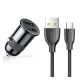 JOYROOM autós töltő 2 USB aljzat (5V/3.1A, PD gyorstöltő + Type-C kábel) FEKETE