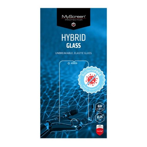 MYSCREEN DIAMOND HYBRIDGLASS BacteriaFREE képernyővédő üveg (flexibilis, antibakteriális, 3H, NEM íves) ÁTLÁTSZÓ