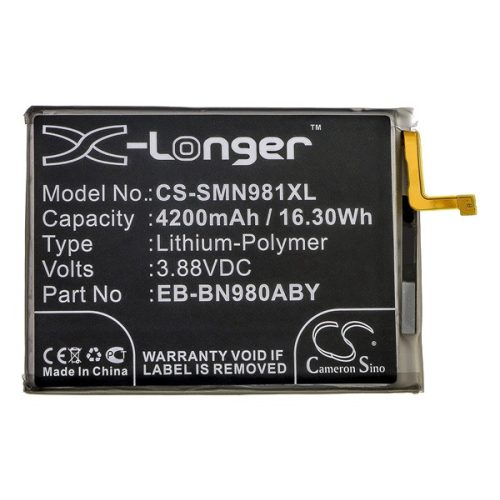 CAMERON SINO Li-Polymer akku (3.88V/4200mAh, Samsung EB-BN980ABY kompatibilis) FEKETE