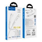 HOCO X56 adatkábel (Type-C - lightning, 3A, PD gyorstöltő, cipőfűző, 100cm) FEHÉR