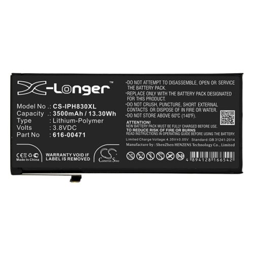 CAMERON SINO Li-Polymer akku (3.8V/3500mAh, Apple 616-00468 kompatibilis) FEKETE