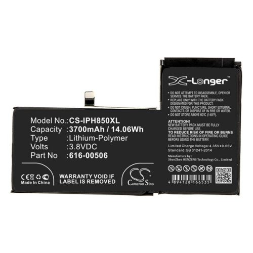 CAMERON SINO Li-Polymer akku (3.8V/3700mAh, Apple 616-00506 kompatibilis) FEKETE