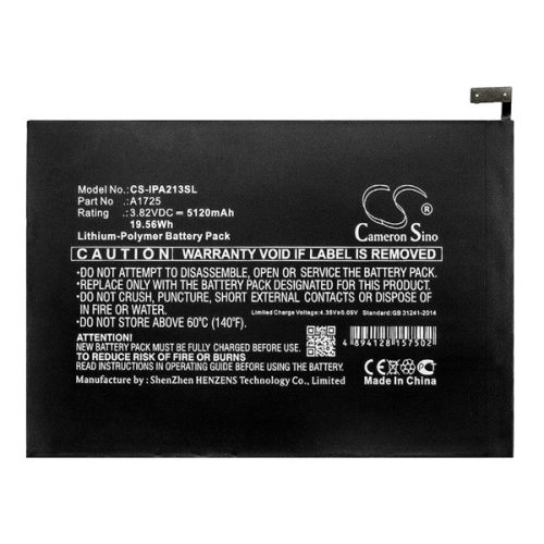 CAMERON SINO Li-Polymer akku (3.82V/5120mAh, Apple A1725 kompatibilis) FEKETE