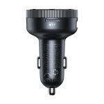 BASEUS bluetooth FM transmitter autós töltő 2 USB aljzat (17W, gyorstöltő, AUX, LED kijelző) FEKETE