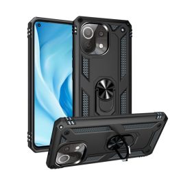 Defender szilikon telefonvédő (ütésállóság, tartógyűrű, mágneses) FEKETE   Defender szilikon telefonvédő (ütésállóság, tartógyűrű, mágneses) FEKETE