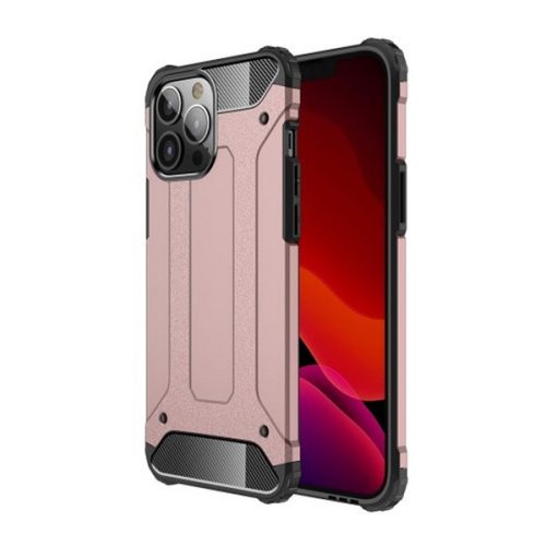 Defender szilikon telefonvédő (ütésállóság, légpárnás sarok, fémhatás) RÓZSASZÍN