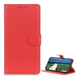 Tok álló, bőr hatású (FLIP, oldalra nyíló, asztali tartó, prémium) PIROS   Tok álló, bőr hatású (FLIP, oldalra nyíló, asztali tartó, prémium) PIROS