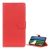 Tok álló, bőr hatású (FLIP, oldalra nyíló, asztali tartó, prémium) PIROS