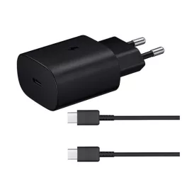   SAMSUNG hálózati töltő Type-C aljzat (25W, PD gyorstöltő 3.0 + EP-DA905BBE Type-C kábel) FEKETE