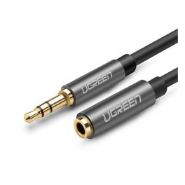   UGREEN audió kábel (3.5mm jack aljzat - 3.5mm jack, AUX, 100cm) SÖTÉTSZÜRKE