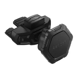   SPIGEN QS24 autós tartó (szellőzőre, mágneses, karbon minta, 360°) FEKETE